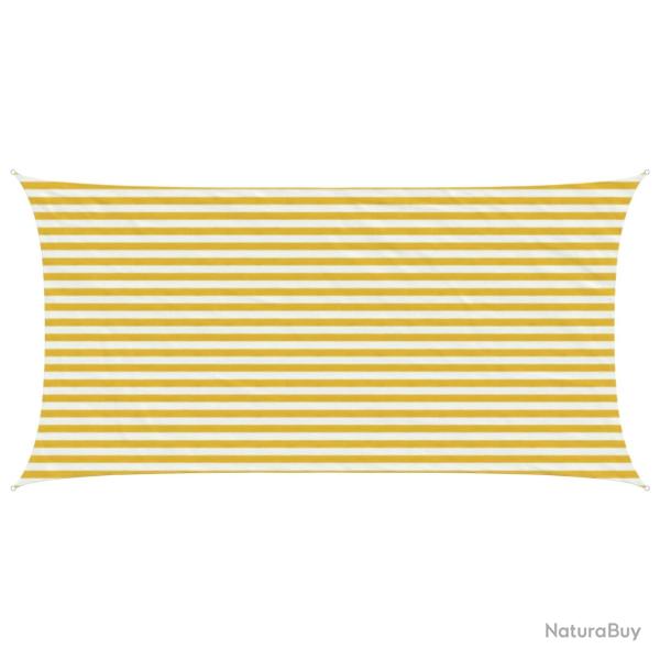 Voile d'ombre Jaune et blanc 2,5 x 4,5 m HDPE