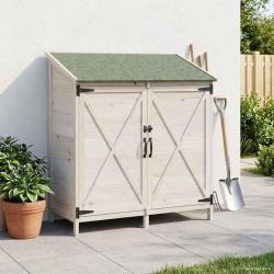 Abri de jardin Blanc 106 x 56 x 113,5 cm Bois de Sapin Massif