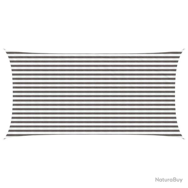 Voile d'ombre Gris clair et blanc 2,5 x 4,5 m HDPE