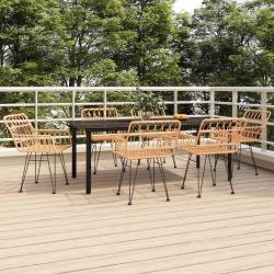 Ensemble &agrave; manger de jardin 7 pcs R&eacute;sine tress&eacute;e