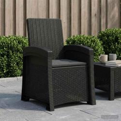 Chaise de jardin inclinable imitant le rotin Anthracite PP