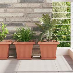 Pots de plantes 6 pcs Rouge brique 28,5 x 28,5 x 22 cm