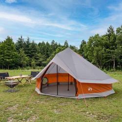 Tente Tipi Gris et orange 700 x 700 x 395 cm Polyester et Acier
