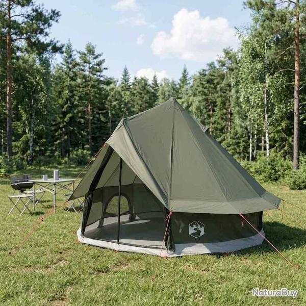 Tente Tipi avec toit Vert arm�e 250 x 250 cm Polyester et Acier