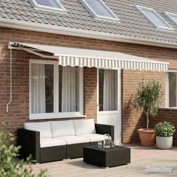 Toile de rechange pour auvent Gris clair et blanc 5 � 3,5 m