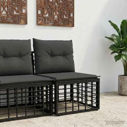 Unit&eacute; de canap&eacute; sans accoudoir modulable pour ext&eacute;rieur Noir