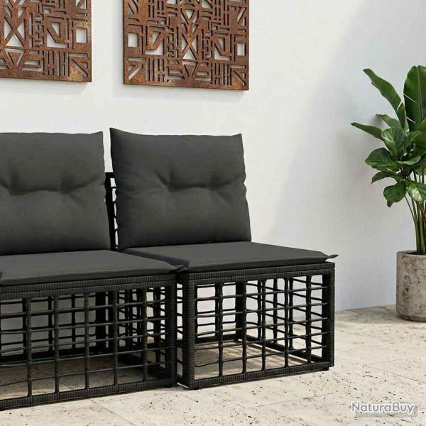 Unit� de canap� sans accoudoir modulable pour ext�rieur Noir