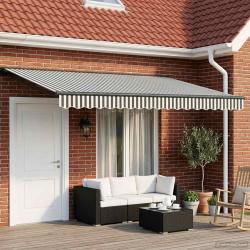 Cadre de store manuel avec LEDs Anthracite et blanc 5 x 3 m