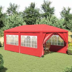 Tente de f&ecirc;te 600 x 300 x 255 cm Rouge PE et acier