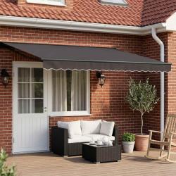 Cadre de store manuel avec LEDs Anthracite 5 x 3 m