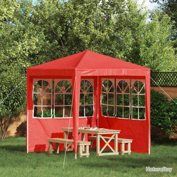 Mur de tente de f�te 2 pcs 200 x 195 cm Rouge PE et acier