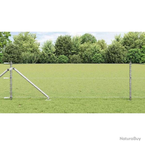 Cl�ture hexagonale avec poteau 25 x 0,6 m Acier galvanis�