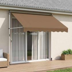 Auvent r&eacute;tractable manuel Beige 100 cm