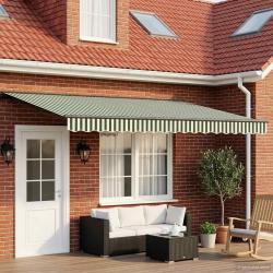 Cadre de store manuel avec LEDs Vert, Blanc, Anthracite 4 &times; 3 m