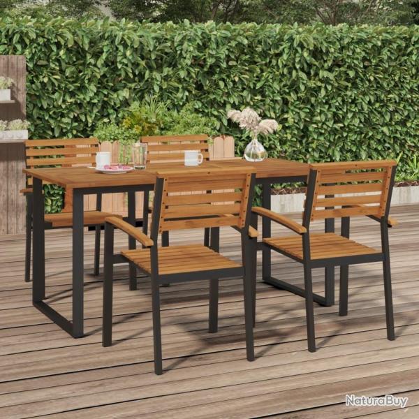 Table de jardin et pieds en forme de U 160x80x75 cm bois acacia