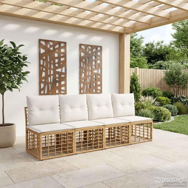 Canap� de jardin 4 places sans accoudoir 4 pcs