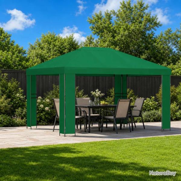 Pavillon 4 � 3 m Vert Polyester et Acier 190 gsm
