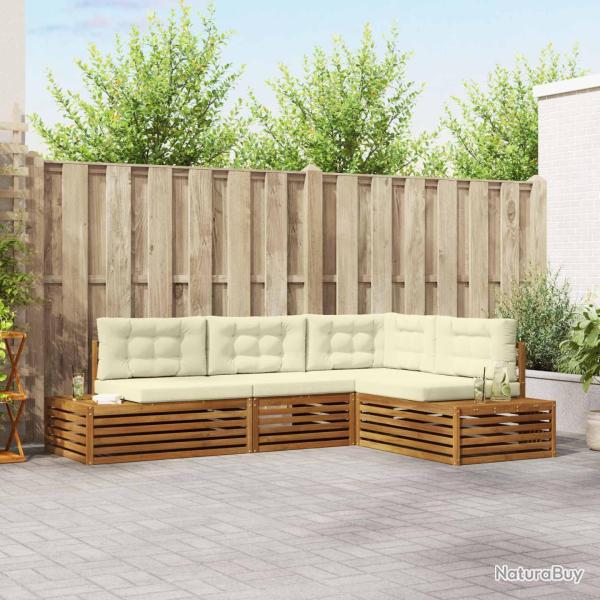 Ensemble de canap�s d'ext�rieur 4 Pi�ce Naturel et Cr�me