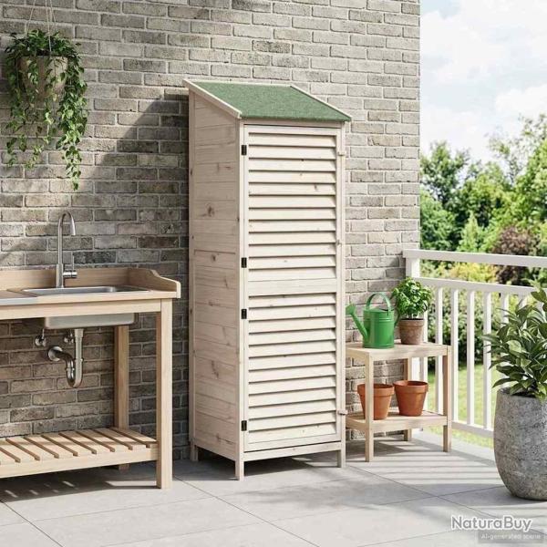 Abri de jardin Blanc 59 x 56 x 176 cm Bois de Sapin Massif