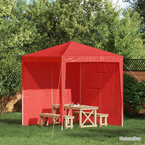 Mur de tente de f�te 2 pcs Rouge 200 x 195 cm PE et acier