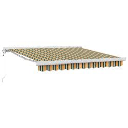 Auvent r&eacute;tractable Vert et jaune 300 x 250 x 165 cm