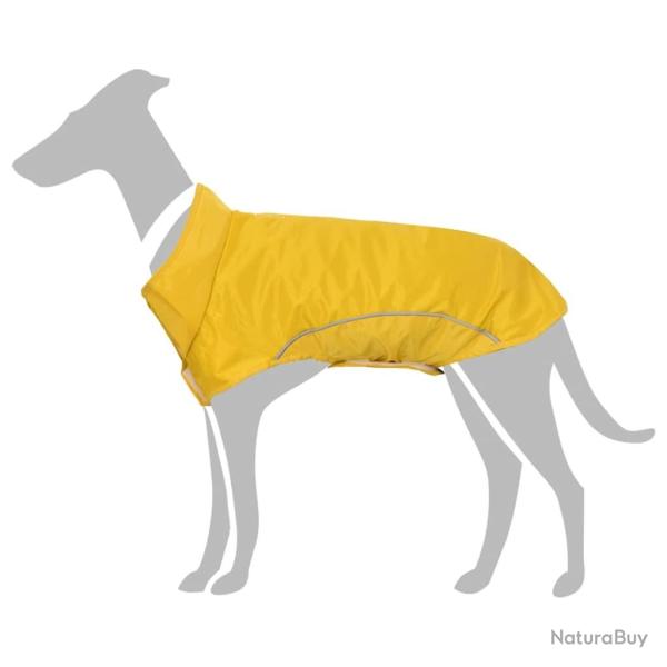 Imperm�able pour chien avec bandes r�fl�chissantes en polyester jaune taille L