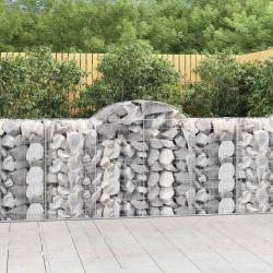 Paniers &agrave; gabions arqu&eacute;s 8 pcs 200x50x100/120 cm fer galvanis&eacute;