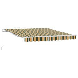 Auvent r&eacute;tractable Vert et jaune 300 x 250 x 165 cm
