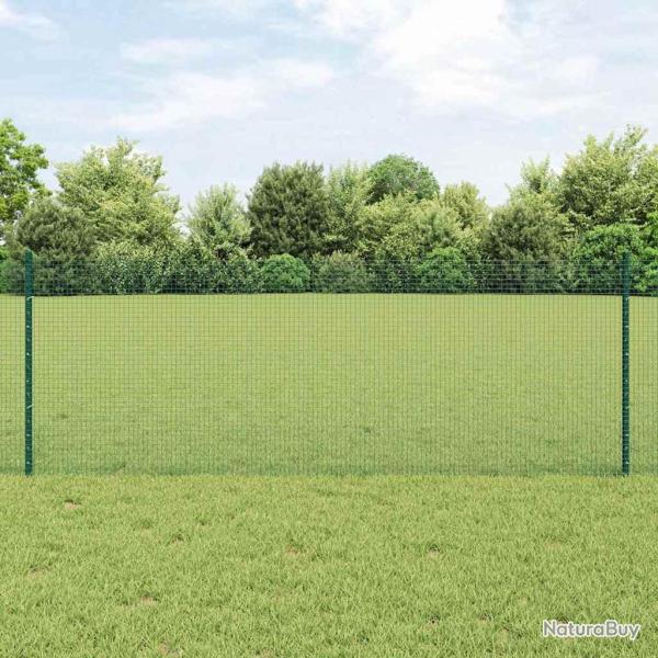 Cl�ture en fil soud� avec poteaux 100 x 0,8 m Vert Maille