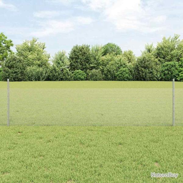 Cl�ture en fil soud� avec poteaux 10 x 0,5 m Acier galvanis�