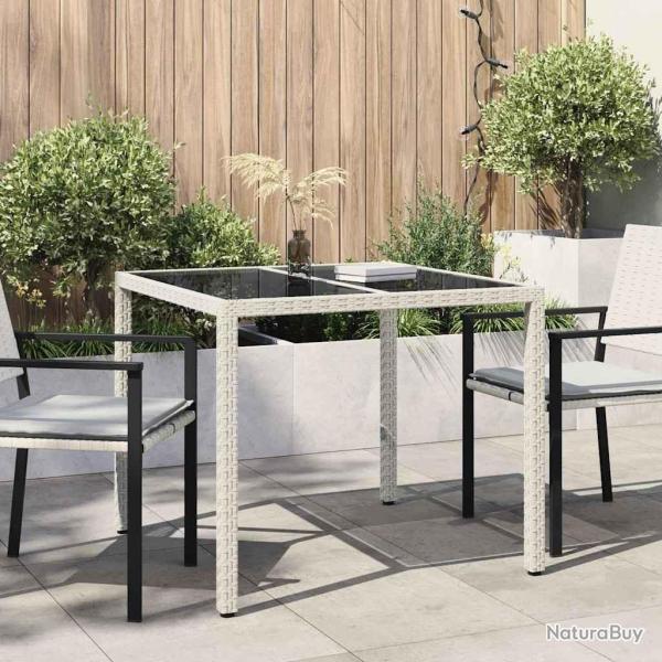 Table de Jardin Blanc 90 x 90 x 75 cm polyrotin