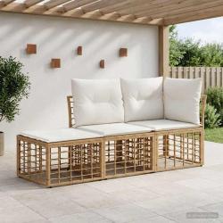 Ensemble de canap&eacute;s d'ext&eacute;rieur 3 pcs Naturel Polyester