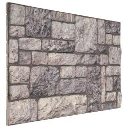 Panneaux muraux 10 pcs Gris et blanc 100 x 50 cm Mousse EPS