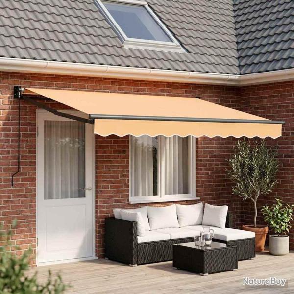 Auvent r�tractable Sable 4,5 � 3 m 100% Polyester et Aluminium