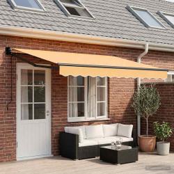 Auvent r&eacute;tractable Sable 4,5 &times; 3 m Polyester et m&eacute;tal