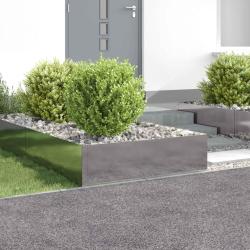 Bordure de Pelouse 4 pcs 100 x 100 x 35 cm Acier Argent&eacute;