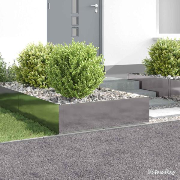Bordure de Pelouse 4 pcs 100 x 100 x 35 cm Acier Argent�