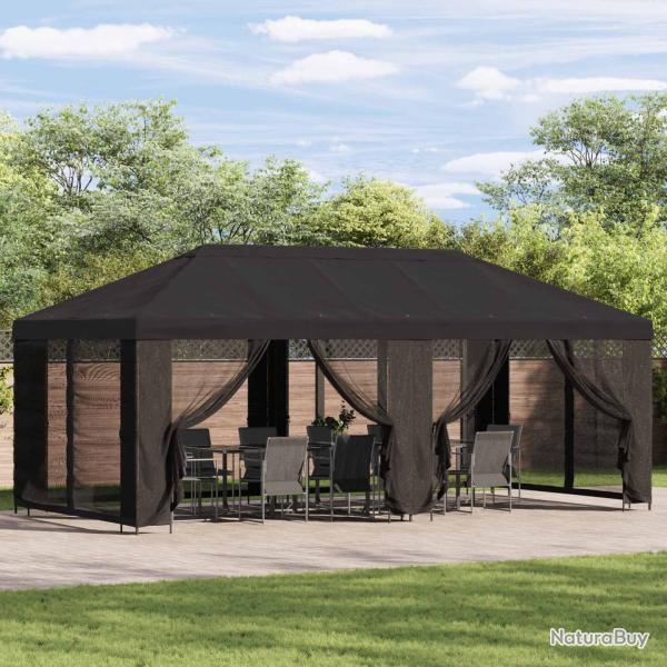 Gazebo avec murs lat�raux 6 x 3 m Anthracite Polyester et Acier