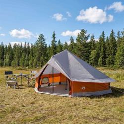 Tente Tipi Gris et orange 800 x 800 x 430 cm Polyester et Acier
