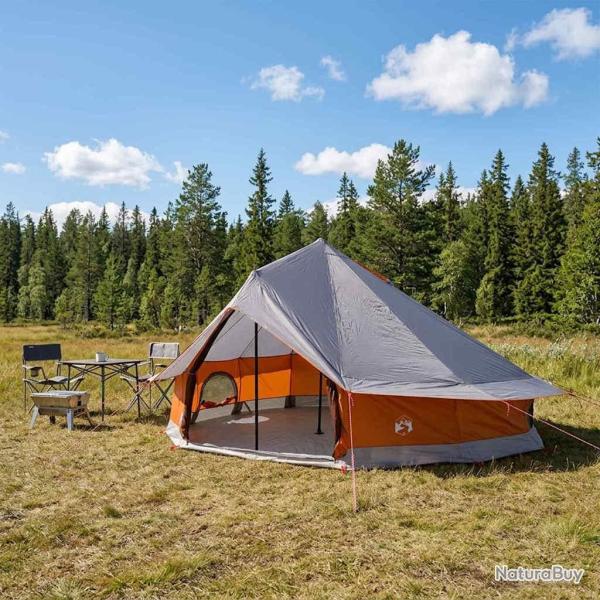 Tente Tipi Gris et orange 800 x 800 x 430 cm Polyester et Acier