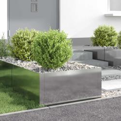 Bordure de Pelouse 4 pcs 60 x 60 x 35 cm Acier Argent&eacute;