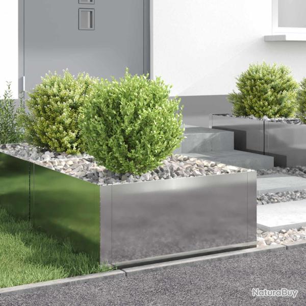 Bordure de Pelouse 4 pcs 60 x 60 x 35 cm Acier Argent�