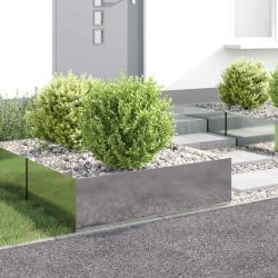 Bordure de Pelouse 4 pcs 100 x 60 x 35 cm Acier Argent&eacute;
