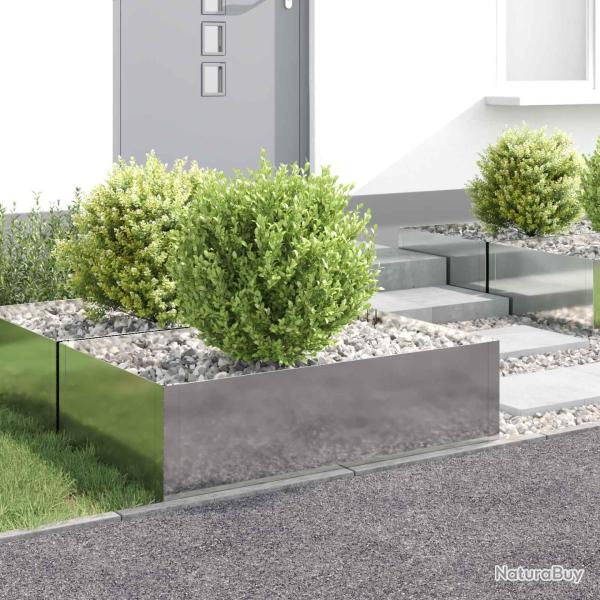 Bordure de Pelouse 4 pcs 100 x 60 x 35 cm Acier Argent�