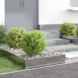 Bordure de Pelouse 4 pcs 60 x 60 x 20 cm Acier Argent&eacute;
