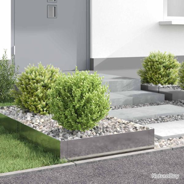 Bordure de Pelouse 4 pcs 60 x 60 x 20 cm Acier Argent�
