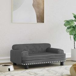 Lit pour chien gris fonc&eacute; 70x45x30 cm velours