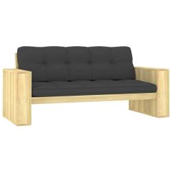Banc de jardin avec coussins anthracite 179 cm Pin impr&eacute;gn&eacute;