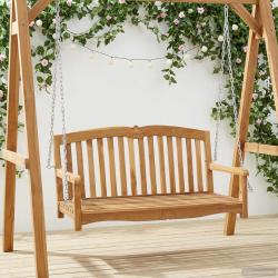 Banc Balan&ccedil;oire 114 x 60 x 60,5 cm Bois de teck massif Naturel