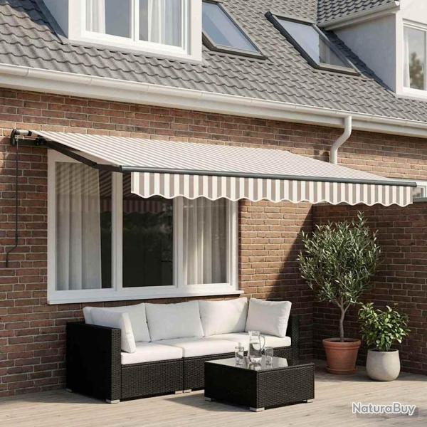 Auvent r�tractable Gris clair et blanc 300 x 250 cm